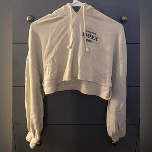 H&M XS Light Beige Cropped Hoodie | discontinued item